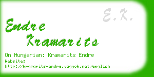 endre kramarits business card